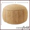 Casafield Braided Jute Pouf, Large Pouf Ottoman, 22" W x 22" D x 14" H Woven Jute Footrest, Decorative Indoor Boho Home Accent for Living Room